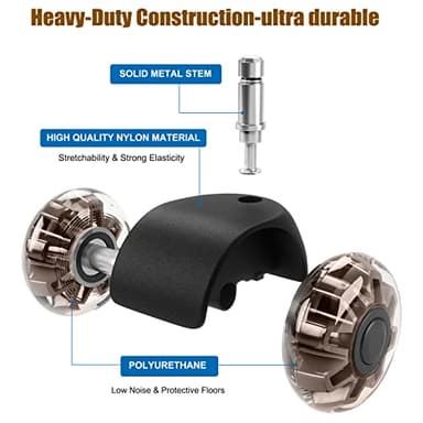 Office Chair Caster Wheels (Set of 5),Heavy-Duty Chair Wheels Support 2200lbs,Mute Rubber Chair Casters for Hardwood Floors and Carpet,2 Inch Universal Fit (Brown) - Image 3
