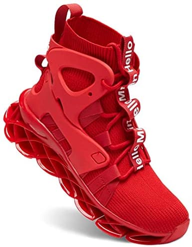 Hello MrLin Men's Running Shoes Non Slip Athletic Tennis Walking Blade Type Sneakers Hip Hop Red - Image 2