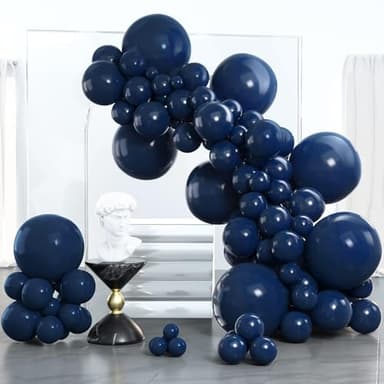 PartyWoo Navy Blue Balloons 100 pcs Different Sizes Pack of 18 12 10 5 Inch Pearl Dark Blue Balloon Arch Kit Garland for Graduation Wedding Baby Shower Birthday Party Decorations Blue-Z90 - Image 1
