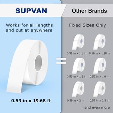 SUPVAN E10 Bluetooth Label Maker Machine with Tape, Continuous Waterproof Label, Versatile App with 35 Fonts and 1k+ Icons, Inkless Labeler for Home, Kitchen, School, Office Organization, Black - Image 4