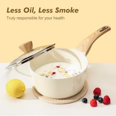 SENSARTE Ceramic Cookware Sets, Pots and Pans Set Nonstick, 20-Piece Induction Cookware, Non-toxic Healthy Non Stick Kitchen Cooking Set with Stay-Cool Handles, PFAS PTFE PFOA PFOS Free - Image 7