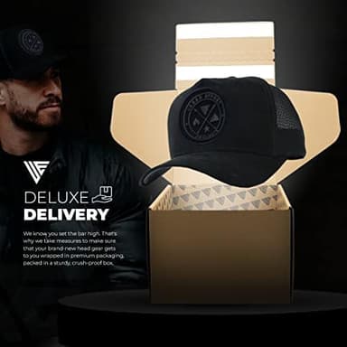 Urban Effort Mesh Trucker Hat,Men and Womens Trucker Hats with Adjustable Strap,Baseball Snapback Closure for Mountaining,Hunting&Hiking (Black/Black, Curved Trucker) - Image 5