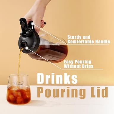 Mason Jar Pour Spout Lid for Wide Mouth Mason Jars, Mason Jar Pitcher Flip Cap Airtight Handle Lid, Leak Proof Seal Cover, Pack of 2 - Image 5