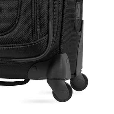 SwissGear Sion Softside Expandable Luggage – Carry-On Suitcase with 360 Degree Wheels & Retractable Handle – 21 Inch, Perfect for 1-3 Night Trips – Black - Image 9