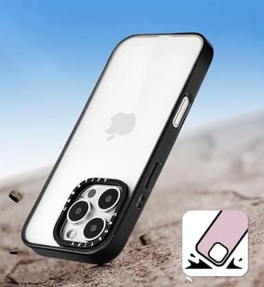 CASETIFY Compact iPhone 15 Pro Case [4 ft. 2X Military Grade Drop Protection/Slim/Lightweight] - Spring Botanicals 2 - Clear Black - Image 5