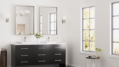 Keonjinn 24 x 36 In Brushed Nickel Bathroom Mirror, Rectangular Metal Framed Wall Vanity Mirror for Over Sink Square Corner Aluminum Alloy Modern Farmhouse Rectangle Silver Mirror(Horizontal/Vertical) - Image 2