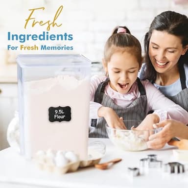 Shazo 2 PC (9.5L | 321 Oz) Extra Large Bulk Food Storage Containers with Airtight Lids for Flour, Sugar, Rice, Cereal & Pasta - Leakproof, BPA-Free Plastic Canisters for Kitchen & Pantry Organization - Image 6
