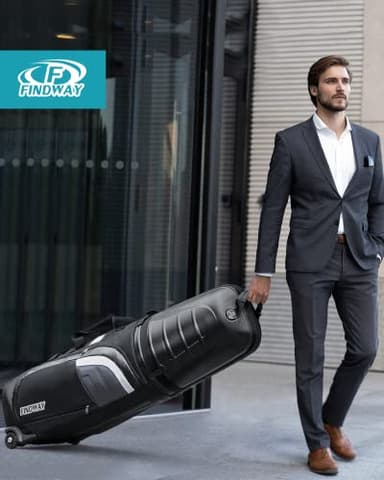 Findway Golf Travel Bags for Airlines with Wheels and ABS Hard Case Top, Protect Your Clubs, Waterproof 1680D Oxford Fabric and Oversize Tank Wheels, Lightweight and Easy to Maneuver - Image 8