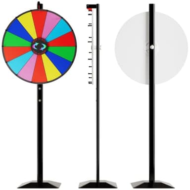 T-SIGN 24 Inch Dual Use Spinning Prize Wheel 14 Slots Color Tabletop and Floor Roulette Wheel of Fortune with Dry Erase Marker and Eraser Win The Fortune Spinner Game for Carnival Trade Show - Image 8