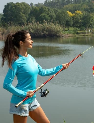 baleaf Women's Long Sleeve Hiking Shirts UPF 50+ Uv Protection SPF Fishing Tops Lightweight Quick Dry Rash Guard Swimwear Outdoor Clothes Blue Size XL - Image 5