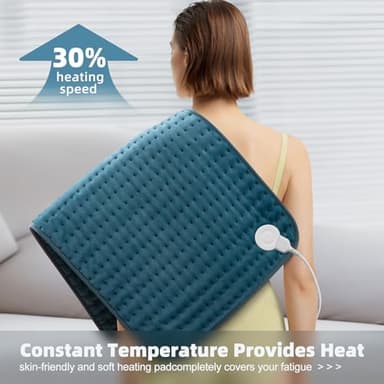 VALGELUIK 17x33 Heating Pad for Pain Relief | Ultra-Soft Microplush Fabric | 6 Adjustable Heat Settings (Moist & Dry) | Safe 2-Hour Auto Shut-Off | Perfect for Back, Neck, Shoulders | Great Gift Idea - Image 4