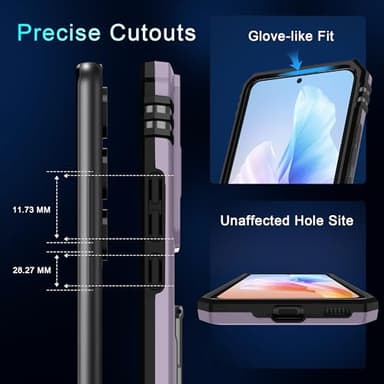 DEERLAMN Case for Samsung Galaxy S24+ Plus with Slide Camera Cover+Screen Protector (1 Pack), Rotated Ring Kickstand Military Grade Shockproof Protective Cover-Deep Purple - Image 7