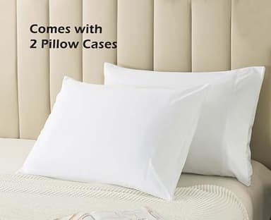 WhatsBedding Queen Size Pillowcases Set of 2, 20x30 Cotton Pillow Case with Envelope Closure, Soft & Breathable Pillow Covers for Bed, White - Image 6