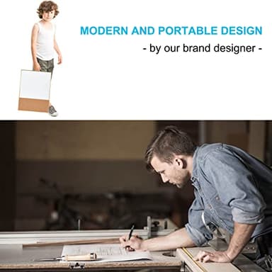 TSJ OFFICE Small Combination Board - 16" X 12" Portable Aluminum Gold Framed Magnetic Dry Erase Board for Wall, Small Bulletin Cork Board with Holder for Office, Home and School - Image 7