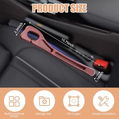 FFKQBH No Drop Seat Guard, Car Seat Gap Filler, Drop seat Gap fillers Between Seat and Console Stop Things from Dropping (Black) - Image 3