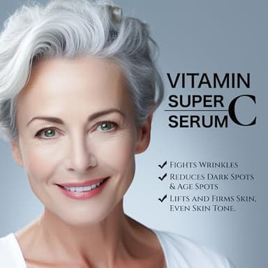 Super Vitamin C Serum for Women over 70, Wrinkle Cream for Face, Anti Aging Cream, Hydrates, Softens, Lifts and Firms Super Vitamin C Serum (30ml, Orange) - Image 7