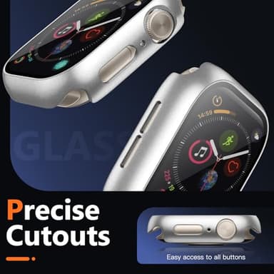 Charlam Compatible with 46mm Apple Watch Case,Apple Watch Series 10 Case Cover wtih Touch-Sensitive Screen Protector, 3 Pack Hard PC Bumper Cases Full Coverage, Black/Clear/Sliver,46mm(Series 10) - Image 3