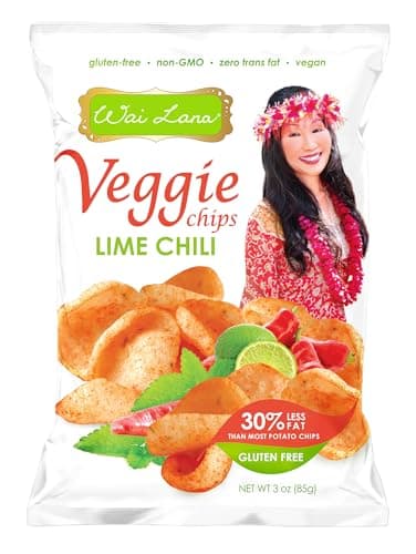 Veggie Chips Lime Chili (6 Pack of 3 Ounce Individual Bags) - Gluten Free, Non-GMO, Vegan, Zero Trans Fats – Wai Lana - Image 1