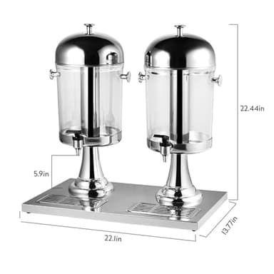 4.5 Gallon Drink Dispensers for Parties, Beverage Dispenser with Stand, Commercial Hot Cold Juice Dispenser with Ice Container and Stainless Steel Drip Trays for Beer, Water Lemonade - Image 2