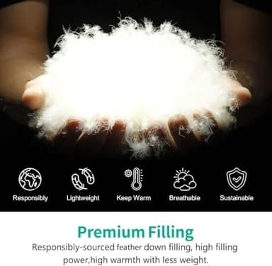 APSMILE All Season Down Feather Fibers Comforter Oversized King Size - Ultra-Soft High Fill-Power Hotel Collection Duvet Insert, Cloud Fluffy Medium Warm Quilt Comforter(120x98, White) - Image 4