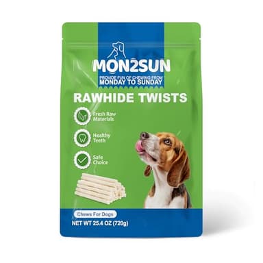 MON2SUN Dog Rawhide Twist Sticks Natural 5 Inch Thin Sticks Rawhide Chews Treats for Puppy and Small Dogs 120 Count - Image 9