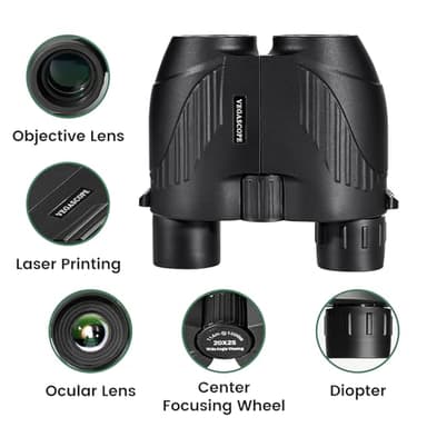 Binoculars for Adults and Kids, 20x25 High Powered Fully Multi-Coated Lenses, BAK 4 Compact Waterproof Binocular, Essential Pocket Binoculars with Low Light Vision for Bird Watching, Outdoor Hunting - Image 2