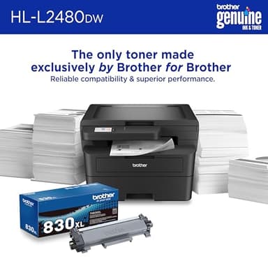 Brother HL-L2480DW Wireless Compact Mobile Monochrome Multi-Function Laser Printer with Copy, Scan, Duplex, Black & White Output | Includes Refresh Subscription Trial(1), (Renewed Premium) - Image 4