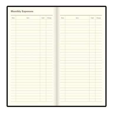Letts of London Belgravia 2025 Weekly/Monthly Appointment Book and Planner, 12 Months, January to December, Vertical, Slim Size, 6.625" x 3.25", English, Black (C33SUBK-25) - Image 4