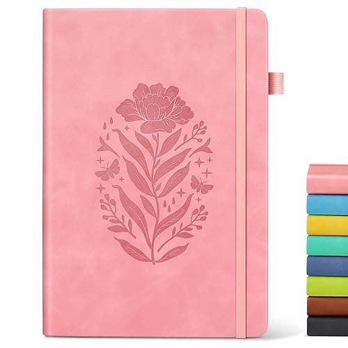 Lined Journal Notebook for Women, A5 Pink Hardcover Leather Journals for Writing, 200 Pages Thick Travel Daily Journal, College Ruled Notebook for Work School, Note Taking, Business 5.75'' X 8.38'' - Image 1