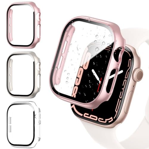 3 Pack Case with Tempered Glass Screen Protector for Apple Watch SE(3nd) 2025 SE 2/1 Series 6/5/4 40mm, Hard PC Ultra-Thin Cover for iwatch SE 3/SE 2/SE/6/5/4 40mm, Starlight/Clear/Rose Gold - Image 1