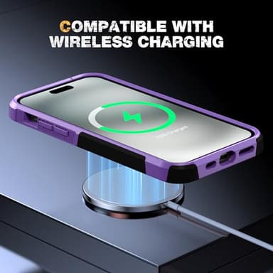 Diaclara Designed for iPhone 15Case, [with Privacy Screen Protector] [Anti Spy] [Military Grade Drop Protection] Heavy Duty Full-Body Shockproof Phone Case, Purple - Image 9