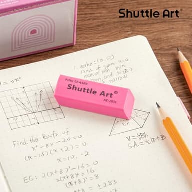 Shuttle Art Pink Erasers, 200 Pack Bulk for School, Office, Latex-Free Soft Erasers for Kids, Teachers as School Supplies - Image 3