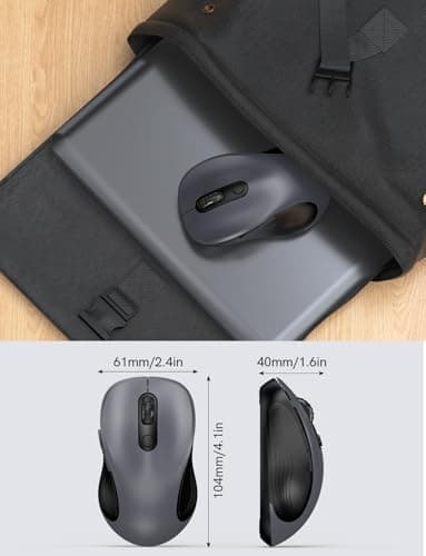 Trueque Wireless Mouse for Laptop, 2.4GHz Ergonomic Computer Mouse with Back & Forward Buttons, 3 Adjustable DPI Levels, 6 Buttons, Optical USB Cordless Mice for Windows PC (Gray, 1 Pack) - Image 6