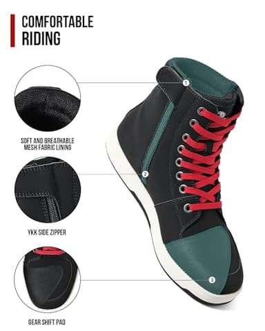 BORLENI Motorcycle Riding Shoes Road Street Motocross Protective Boots for Men, Casual Breathable Powersports Shoes - Image 3