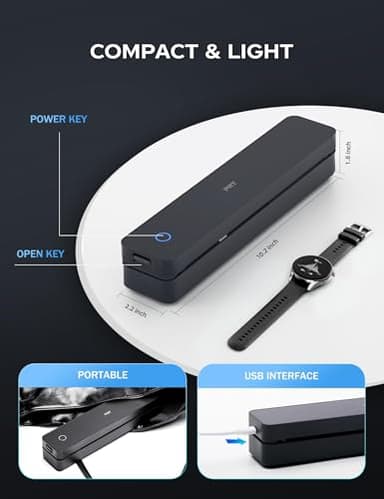 PRT Portable Printer Wireless for Travel, Inkless Bluetooth Small Mobile Thermal Printer, Support 8.5" X 11", A4, Compatible with iOS, Android, Laptop for Home Use, Office & Vehicles, 300 DPI, Black - Image 7