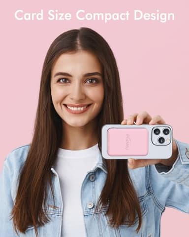 podoru for Magsafe Battery Pack, 5000mAh Magnetic Power Bank with Type-C Cable 20W PD Fast Charging Lighting Input Wireless Portable Charger for iPhone 17/16/15/14/13/12/ All Series-Pink - Image 4