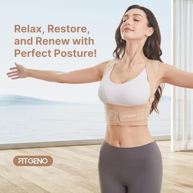 Fit Geno Posture Corrector for Women Invisilite: Invisible Lightweight Back Brace for Neck Shoulder & Upper Back Pain Relief - Improve Posture Correct Hunchback Slouching Under Clothes Medium - Image 7