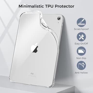 Blosomeet Clear Case for iPad A16 11th Generation 2025 11" & iPad 10th Generation 2022 10.9" w/Shockproof Shell, Slim Lightweight Soft TPU Transparent Back Protective Cover for iPad 10th/11th Gen - Image 3