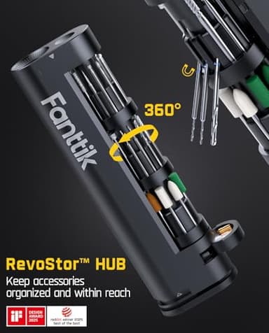 Fanttik F2 Master Mini Cordless Rotary Tool Kit, NeoPulse Motor, 5 Variable Speed, 25000 RPM, Revostor Hub, 35 Accessories, for 3D Printer Sanding, Polishing, Drilling, Carving, DIY Crafts - Image 4
