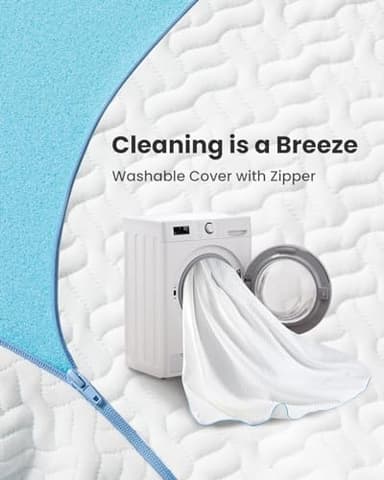 Dreamsmith Twin Mattress Topper - 4 Inch Cooling Gel Memory Foam Mattress Pad for Pressure Relief, Bed Topper with Removable Washable Soft Cover Non-Slip, CertiPUR-US & Oeko-Tex Certified - Image 7