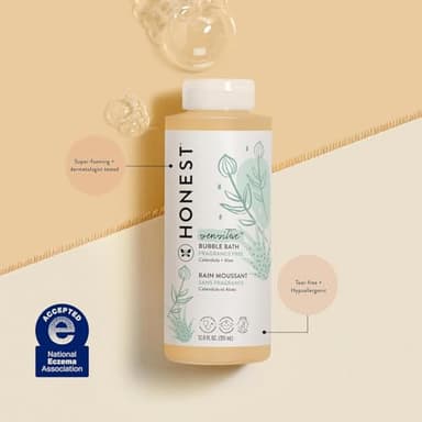 The Honest Company Foaming Bubble Bath | Gentle for Baby | Naturally Derived, Tear-free, Hypoallergenic | Fragrance Free Sensitive, 12 fl oz - Image 2