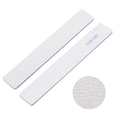 25 Pieces 120 Grit Rectangle Nail Files for Acrylic Nails and Natural Nails, Reusable Nail Buffers Double Sided Emery Boards Manicure Tools - Image 3