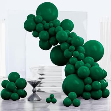 PartyWoo Dark Green Balloons 152 pcs Different Sizes of 18 12 10 5 Inch Hunter Emerald Forest Green Balloon Arch Kit Garland for Graduation Christmas Jungle Birthday Party Decorations Green-Y56 - Image 1