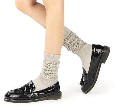 BomKinta Slouch Socks Women Thigh High Boot Socks Soft Scrunch Socks Size 5-11 3 Pair Pack Black White Gray - Image 6