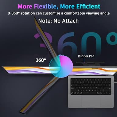 QQH Laptop Screen Extender, 15.6” Triple Portable Monitor for Laptop with Ultra-Slim FHD IPS Display, USB-C Plug and Play Extended Screen Compatible with MacOS, Windows, Android for 12-16" Laptops - Image 7