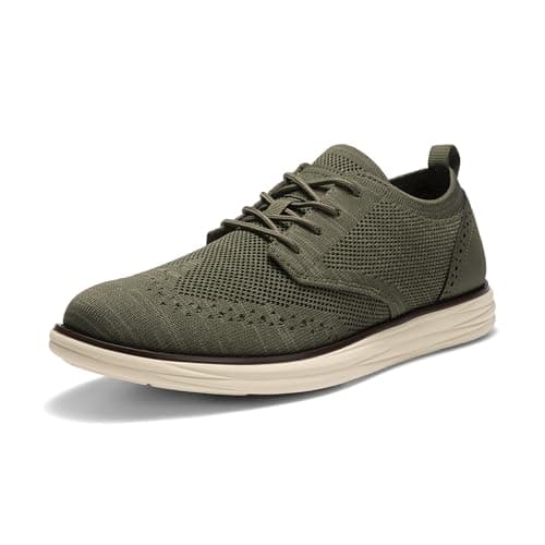 Bruno Marc Men's KnitFlex Craft Mesh Oxfords Sneakers Casual Dress Lace-Up Lightweight Walking Shoes,Size 10,6-Green,SBOX2406M - Image 1