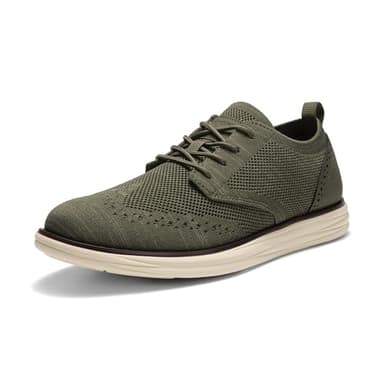 Bruno Marc Men's KnitFlex Craft Mesh Oxfords Sneakers Casual Dress Lace-Up Lightweight Walking Shoes,Size 10,6-Green,SBOX2406M - Image 1