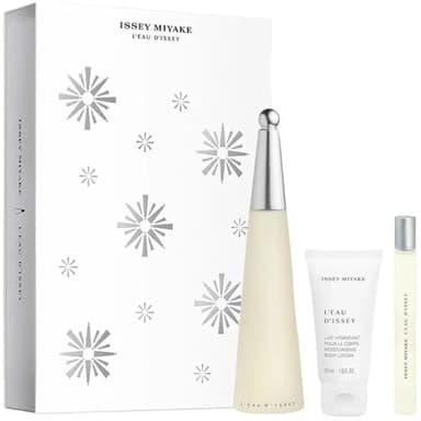 Issey Miyake L'eau D'issey 3-Piece Set for Women, (3.4 Eau De Toilette Spray+ 0.33 Oz Eau De Toilette Spray + 1.6 Oz Body Lotion)