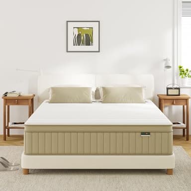 Full Mattress Firm, PurrJoys14 Inch Full Size Mattress in a Box,Hybrid Memory Foam Double Mattresses with Individual Pocket Spring for Motion Isolation & Pressure Relief - Image 1