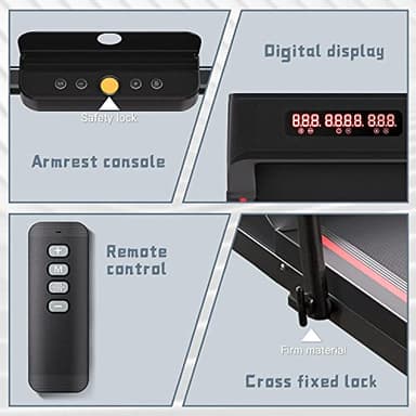 Sperax Treadmill,Walking Pad,Under Desk Treadmill,3 in 1 Folding Treadmills,Treadmills for Home,Black Red - Image 3
